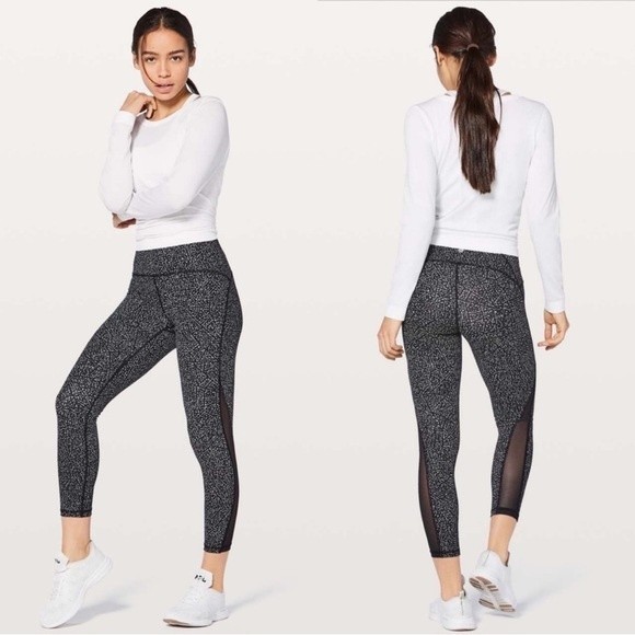 Lululemon Train Times 7/8 Pant 25" Night View White Black / Black - Picture 1 of 11